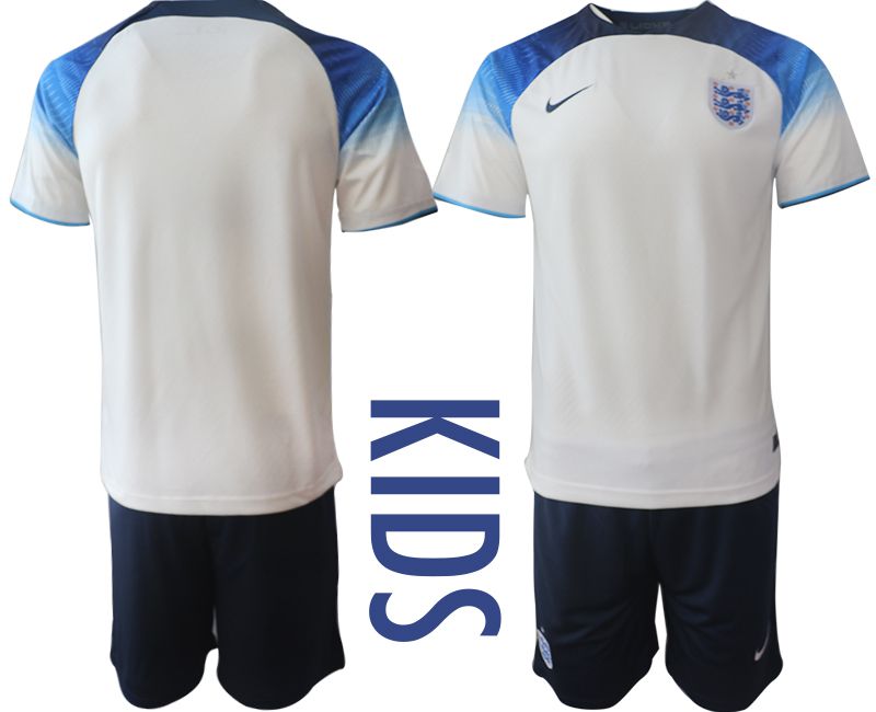 Youth 2022 World Cup National Team England home white blank Soccer Jersey->youth soccer jersey->Youth Jersey